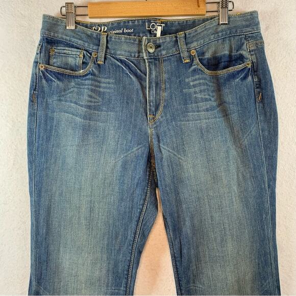 Loft Womens Original Boot Jeans Sz 12 Petite 31 Waist Western Classic Whiskered - Picture 2 of 12
